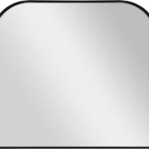 MCS Master & Co. Modern Metal Large Wall Mirror, Minimalist Home Decor Mantle Arch Mirror for Living Room, Bedroom, or Bathroom, 36 by 32 Inch, Black