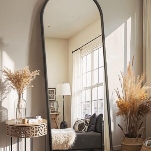 Delma Arched Mirror Full Length,56"x20" Standing Mirror,Large Floor with Stand for Wall Entryway Door Bedroom Bathroom Living Room