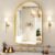 Top Arched Bathroom Mirror – 38×26 Inch Gold Aluminum Alloy Elegance